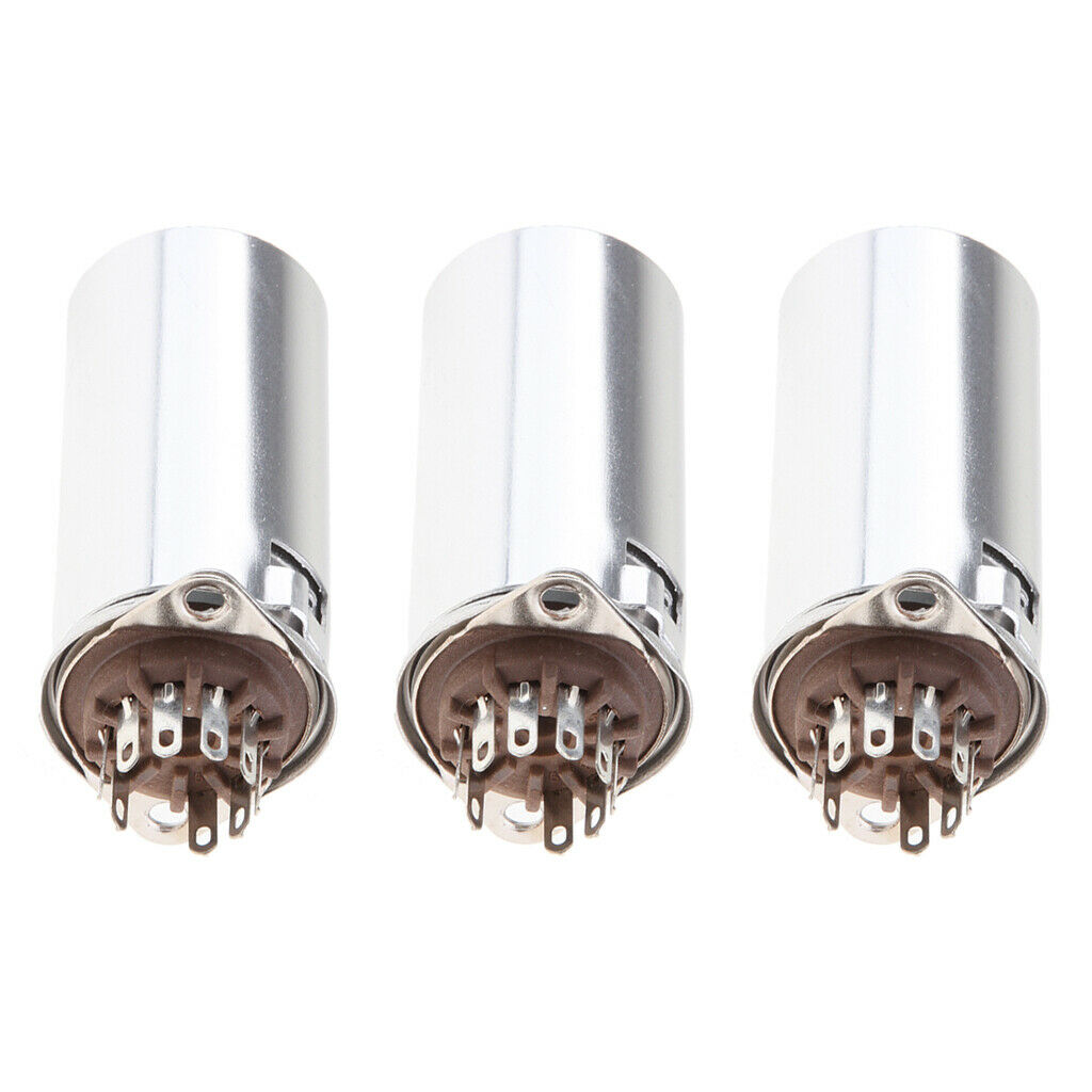 3x 9Pin Vacuum Tube Socket W/ Aluminum  For 12AX7 12AU7 E88CC 6922 6n1