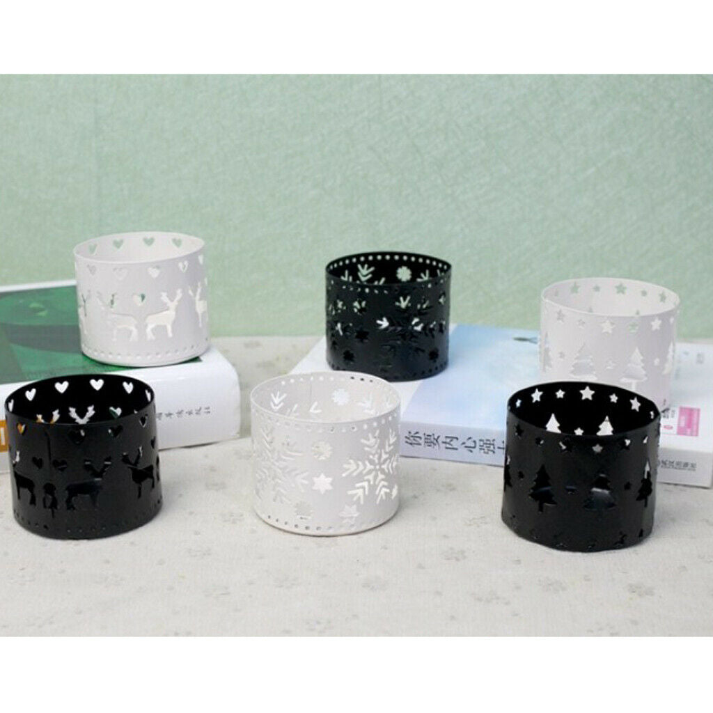 2pcs Christmas Iron Craft Hollow Candle   Candlestick Decoration