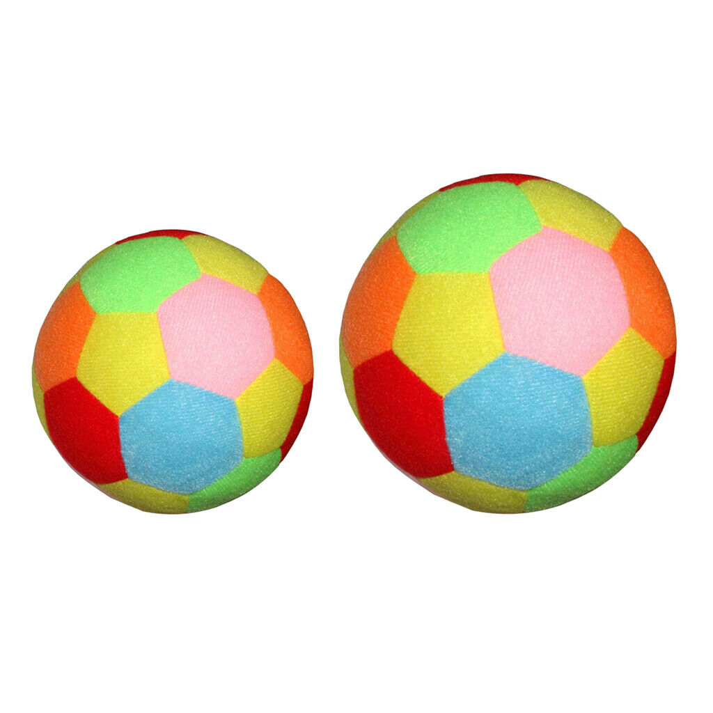 2x Kids Stuffed Soccer Cute Colorful Kids Cloth Ball Indoor Outdoor Sports
