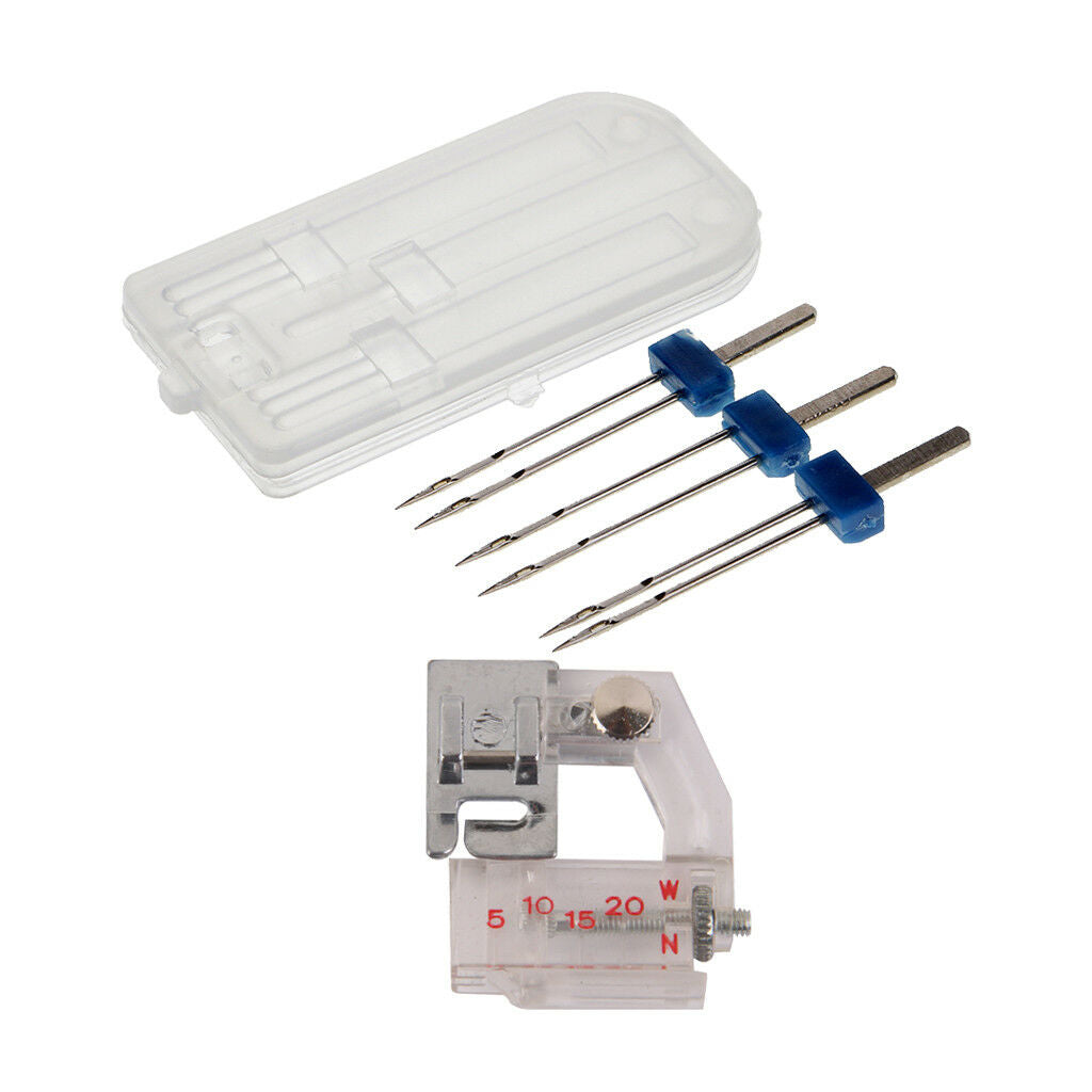 3 Sizes Double Twin Needles + Binding Presser Foot for Brother   Singer