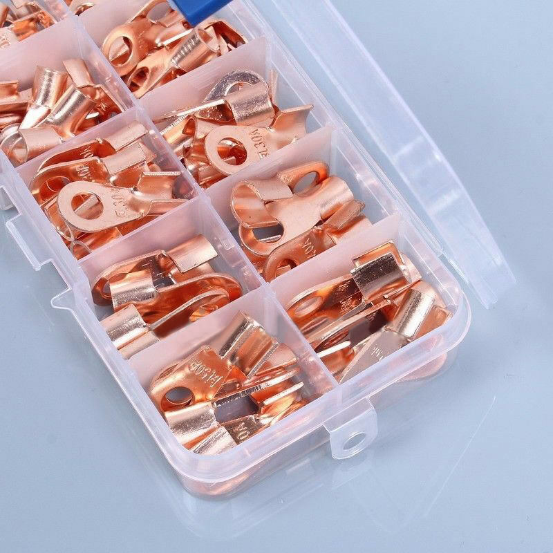 70pcs OT Open Cable Wire Terminal Connector Copper Lugs 10/20/30/40/50A