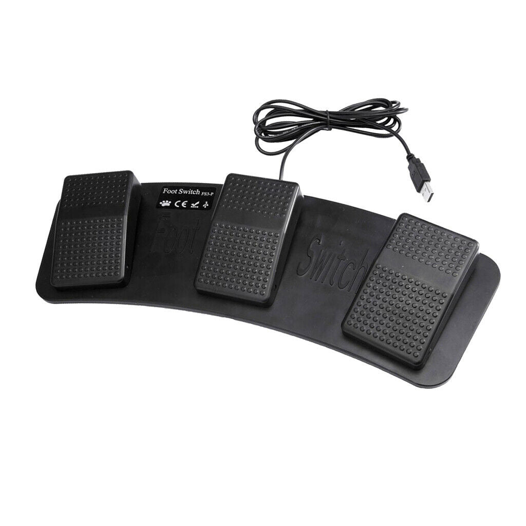 PC USB Foot Control Keyboard Action Switch Pedal  (Triple Foot)