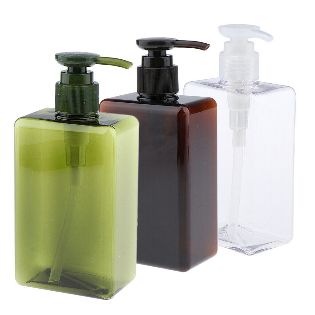 3Pcs 280ml Empty Pump Bottle Dispenser Shampoo Conditioner Bottle Container