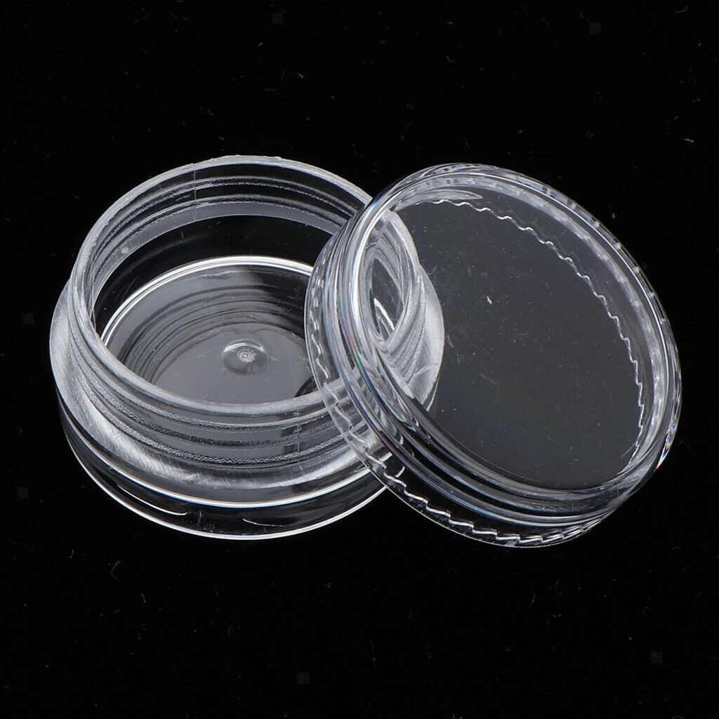 20 Pieces 3 Gram Empty Plastic Cosmetic Containers, Clear Round Sample Pot Jar