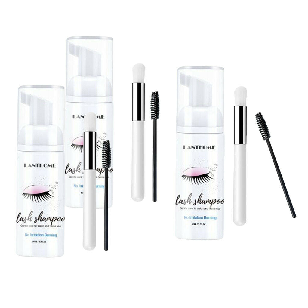 3x Eyelash Extension Shampoo 50ml Lash Foam Foaming Cleanser for Salon Home