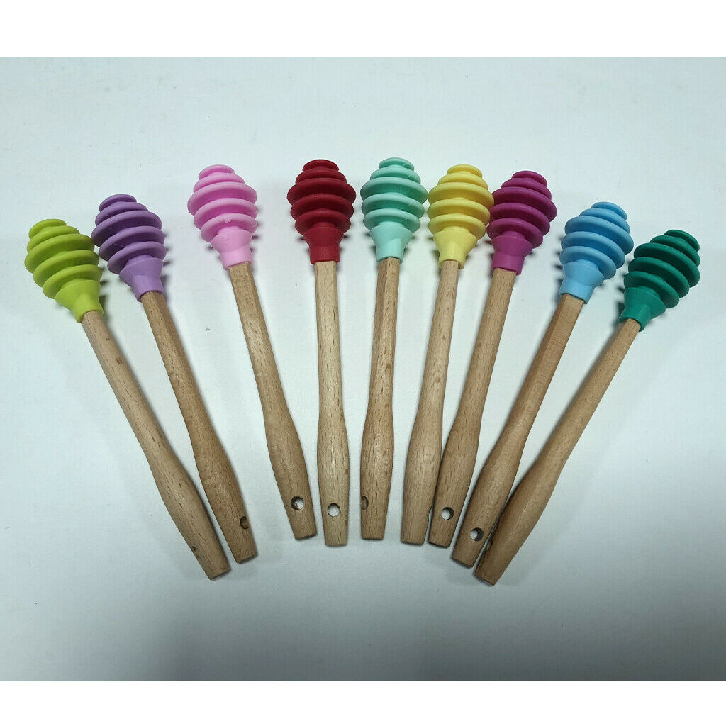 1pc Honey Stick Stirring Dipper Jam Spoon Dip Server Wooden Long Handle