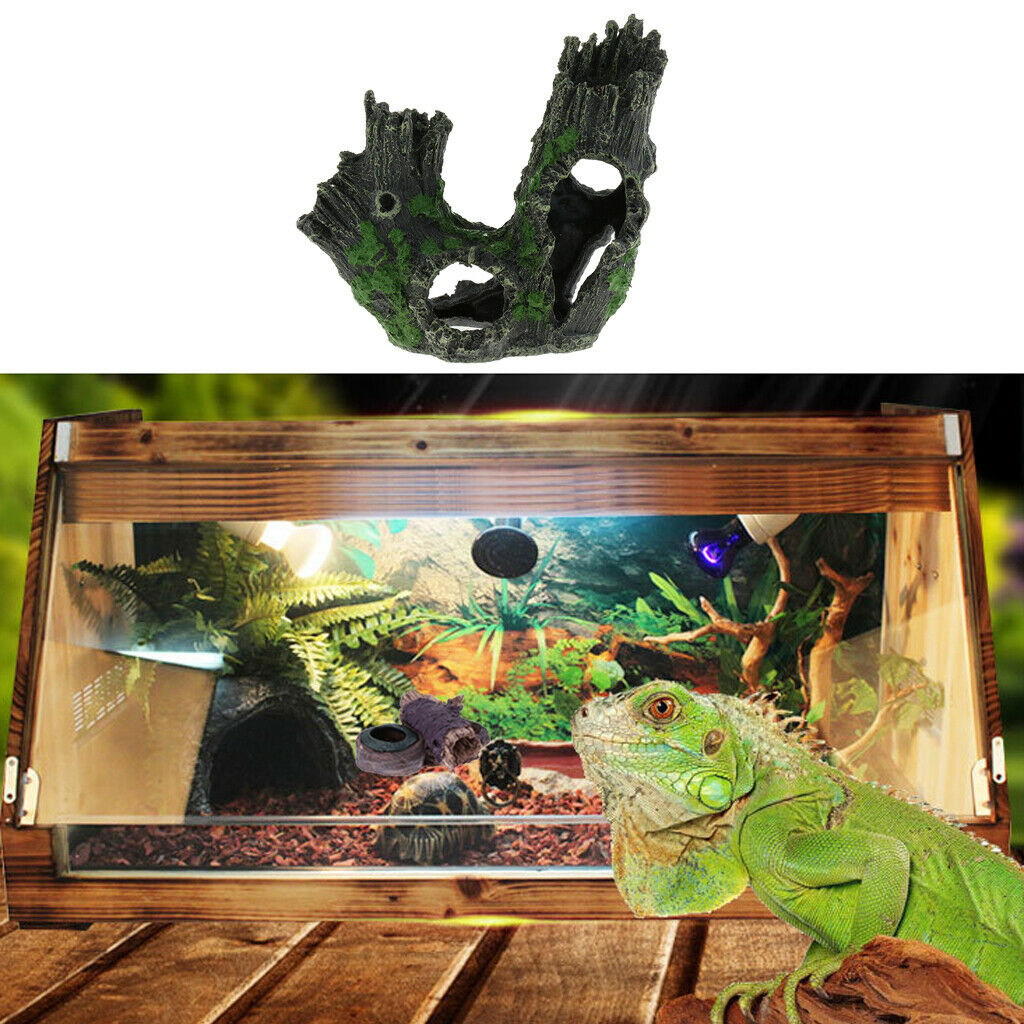 2pcs Fish Tank and Aquarium Artificial Hollow Tree Branch with Lichen Decoration