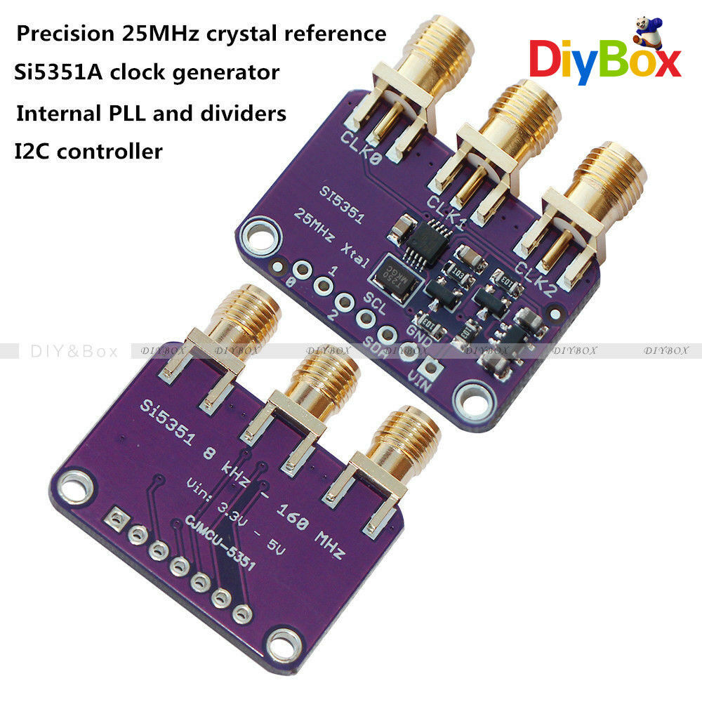 25MHZ Si5351A I2C Clock Generator Breakout Board 8KHz to 160MHz for Arduino