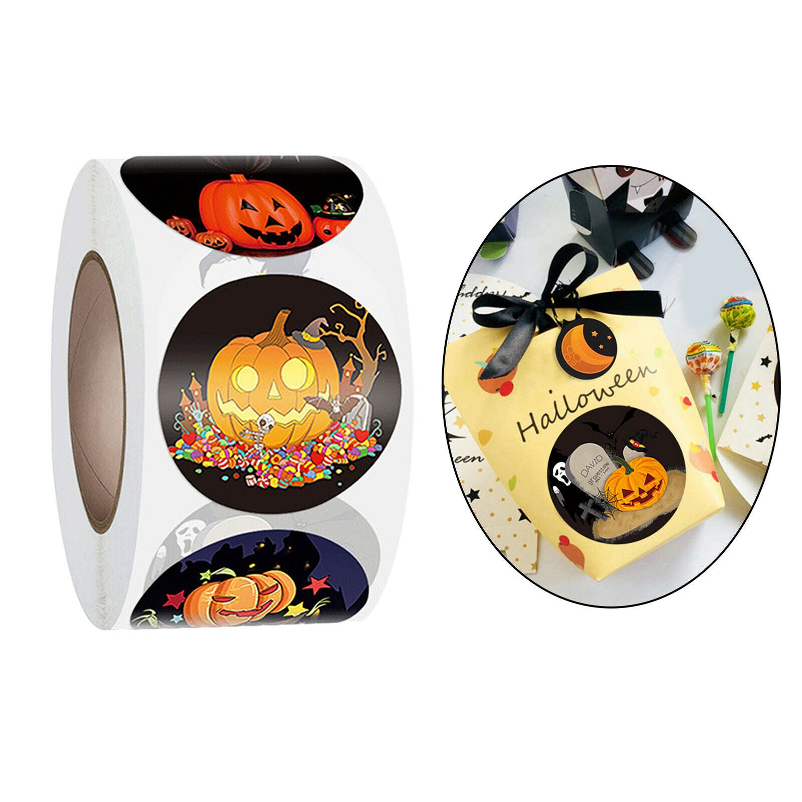 Halloween Stickers Self-Adhesive Labels Seal Gift Tags Party Gift Wrapping