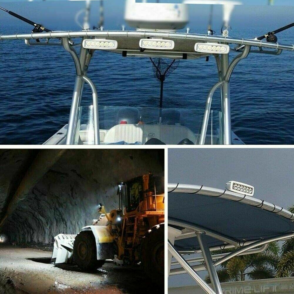 2x Black Spreader LED Deck/Marine Lights for Boat Spot Light 18W waterproof
