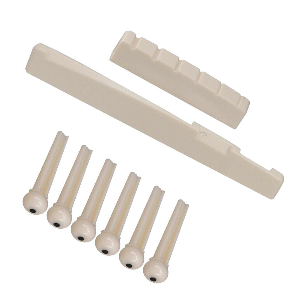 Plastic Guitar Bridge Pins Saddle Nut for Left Handed Acoustic Guitar Parts