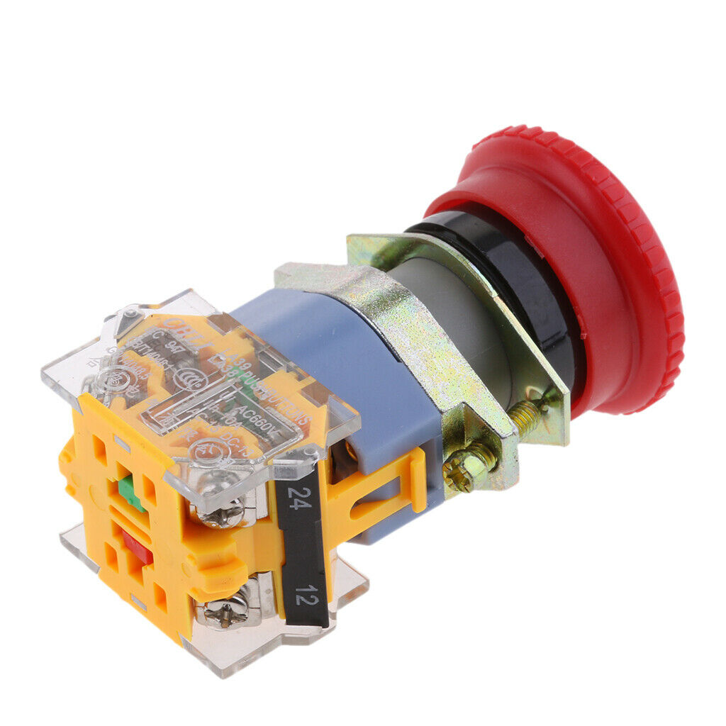 LA39-11ZS Mushroom NC/NO Emergency Stop Self Locking Push-button Switch Red