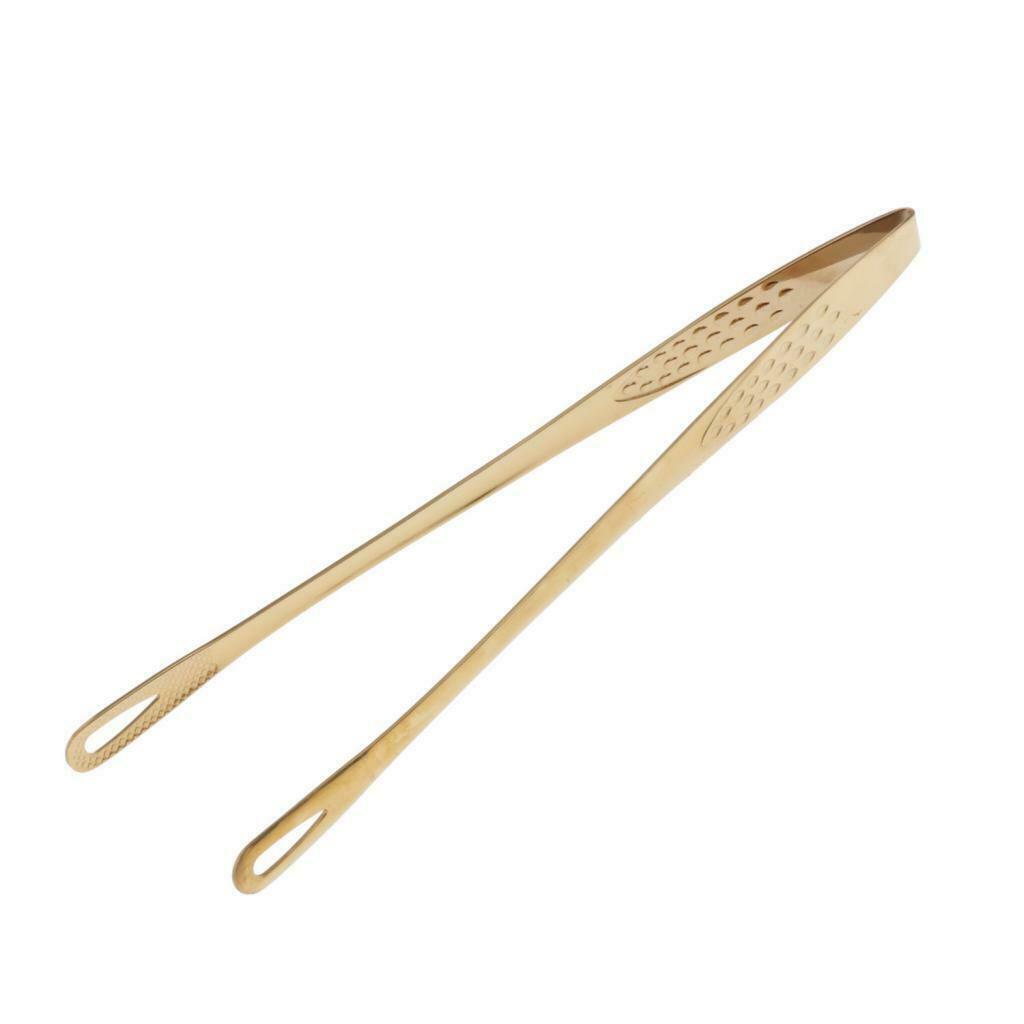 2Pcs Stainless Steel BBQ Barbecue Grill Tongs Serving Tong 9.5inch Utensil