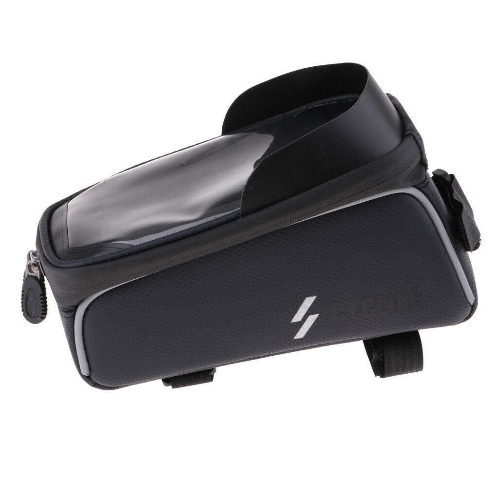 Bike Frame Bag Waterproof Bicycle Front Tube Handlebar Pack with Phone Case