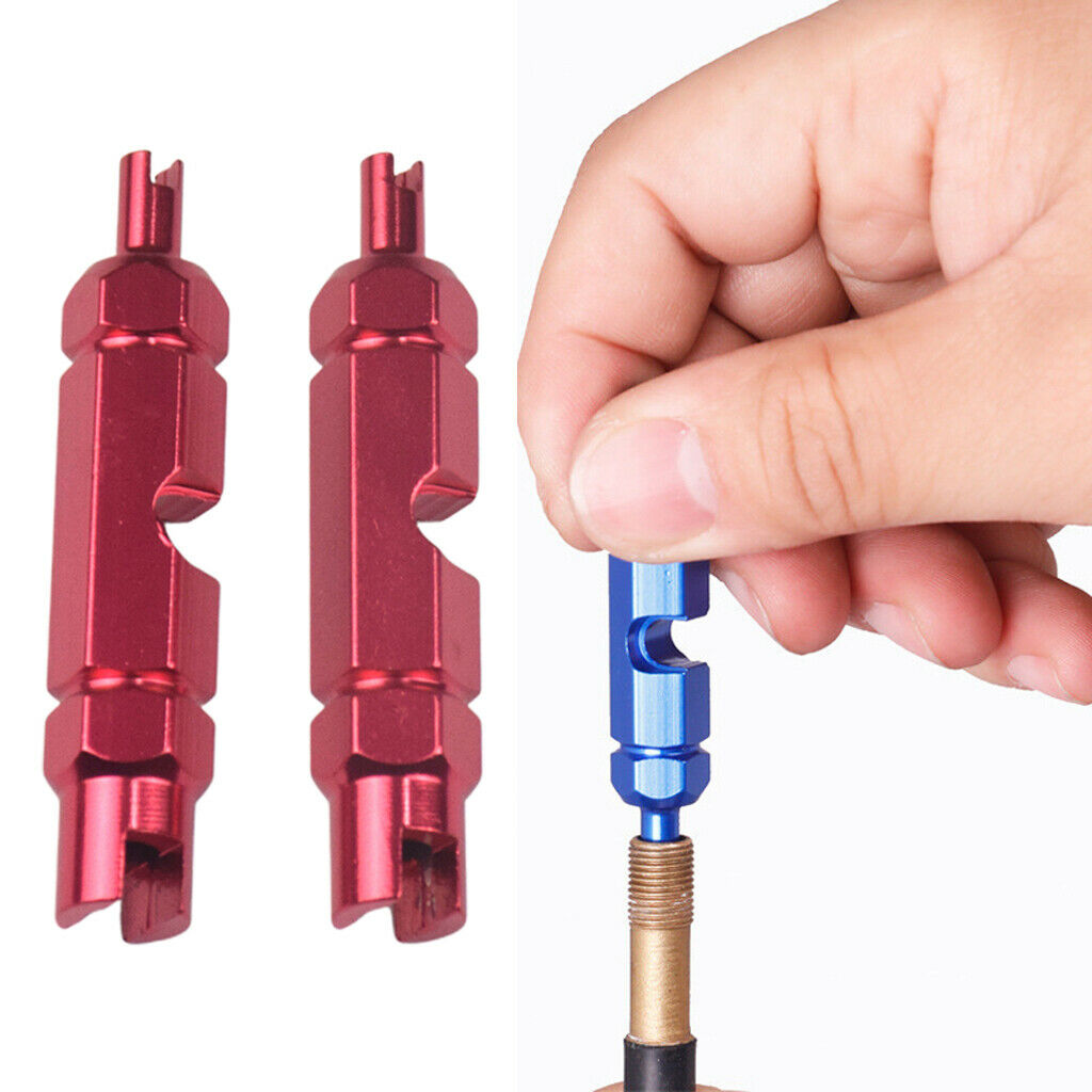 2 Aluminum Alloy Valve Core Removal Wrench MTB Bike Bicycle Accessories Red