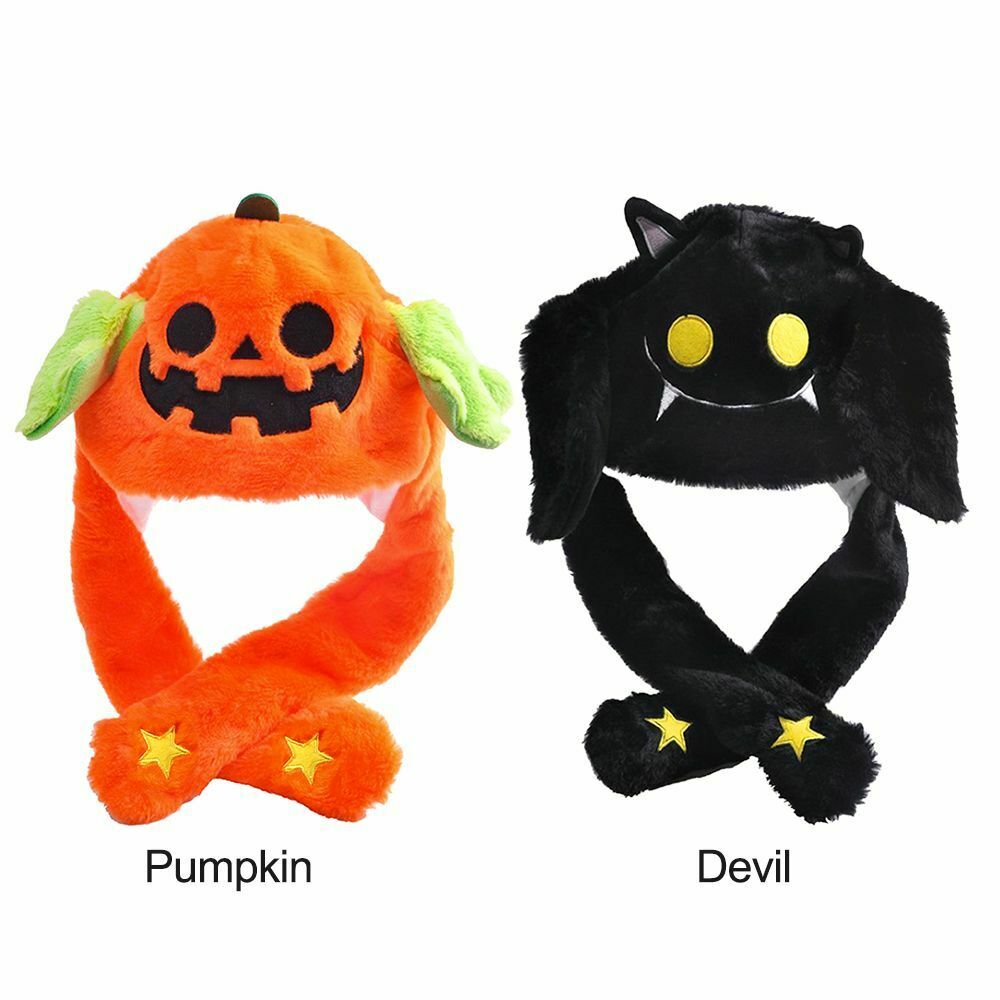 Plush Embroidery Halloween Airbag Cap Ear Moving Hat Wrap Warm Hat Cute Caps