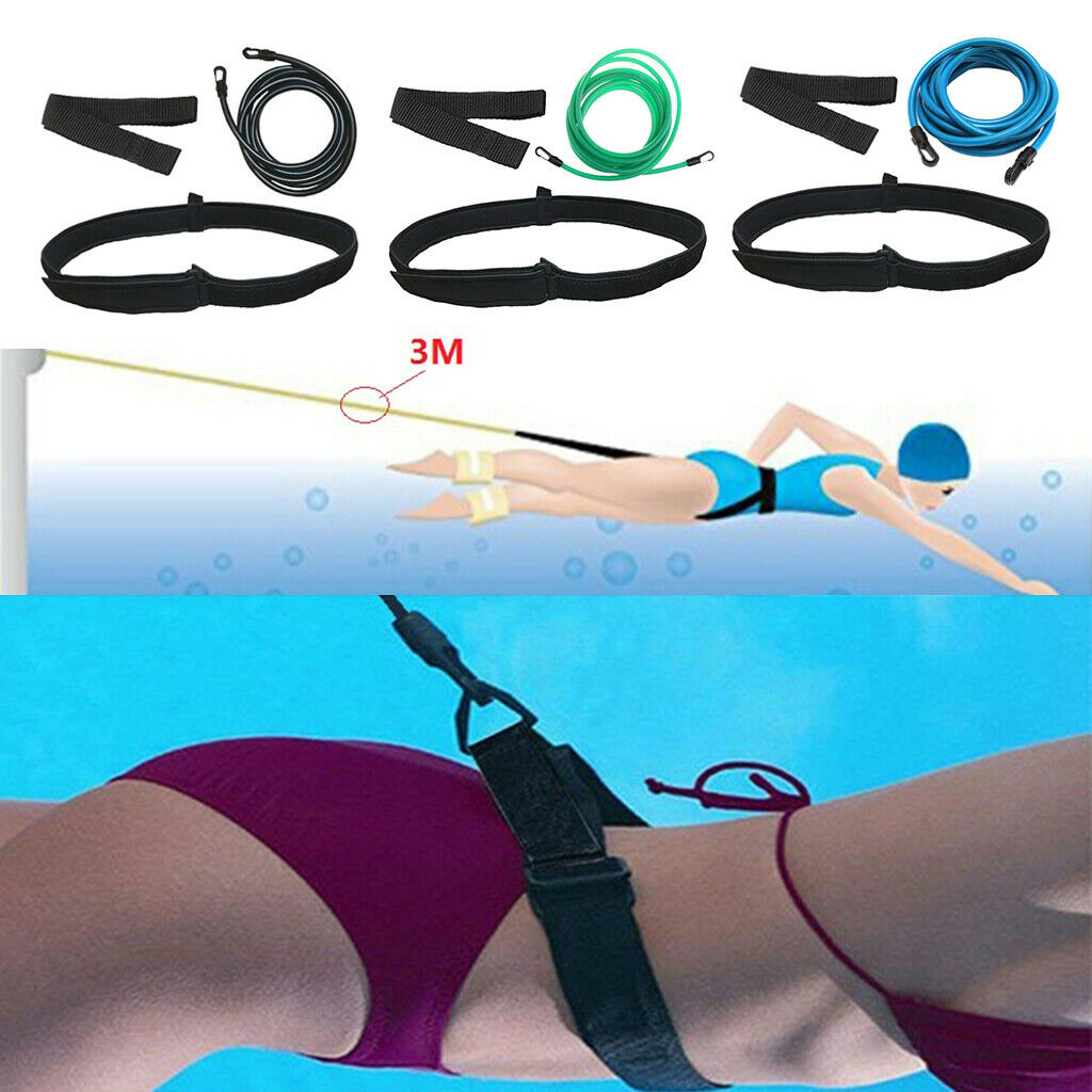 4 Set Swim Bungee Training Belt Exerciser Belt Cords Swim Training Supplies