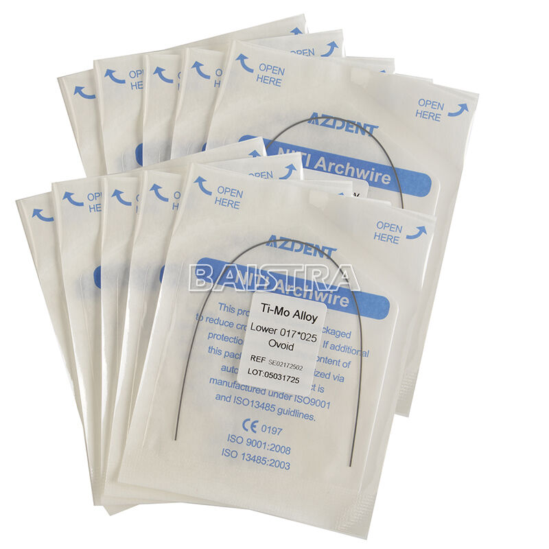 100X Dental Orthodontic TMA Beta Ti-Mo Alloy Rectangular Wires 017*025 Lower