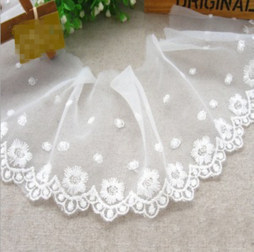 5 Yards Floral Lace Trim Embroidered Soft Tulle Lace Trim decoration