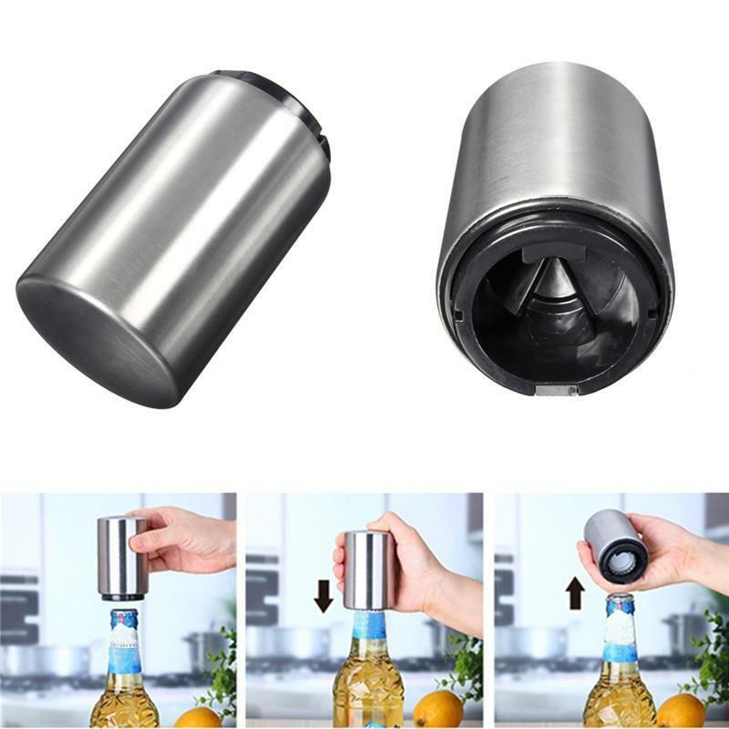 Easy Bottle Opener Stainless Steel Automatic Beer Cap Wine Bar Waiter Tool  Kt