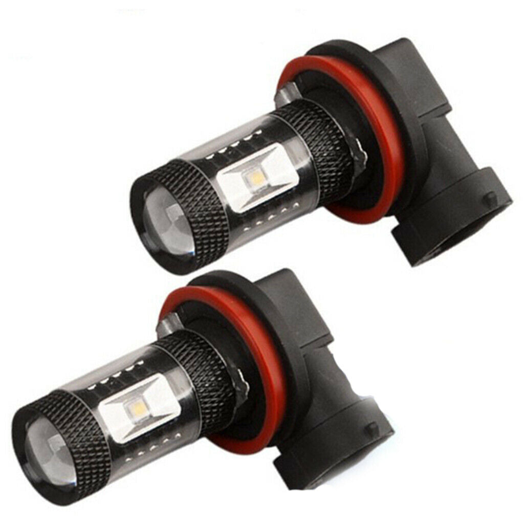 2 Pieces DC12V-24V H11 2828 Car Fog Driving DRL Light Bulbs 7000K Cool White