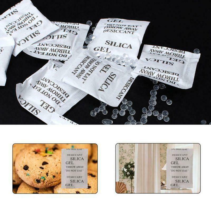 100 Packet Silica Gel Desiccant Pack Food Jewelry Moisture Absorber Dehumidifier