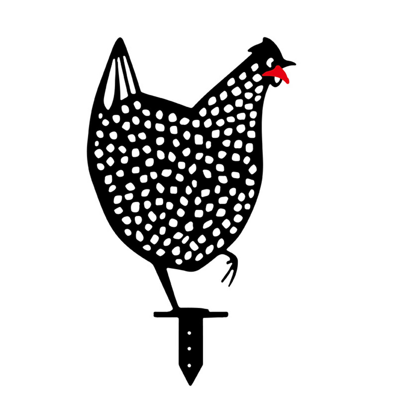 4x Chicken Silhouette Hollow Out Stakes Outdoor Garden Pathway Decoration