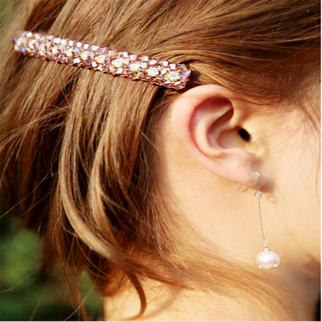 Crystal Spring Hair Clip Handmade Hair Pin Shiny Hair Accessory Purple