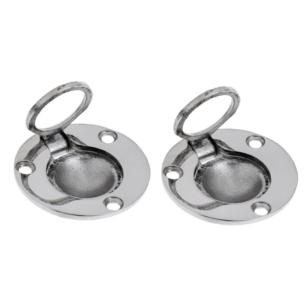 6 Pieces Boat Marine Stainless Steel Round Flush Lift Ring Hatch Pull 49mm