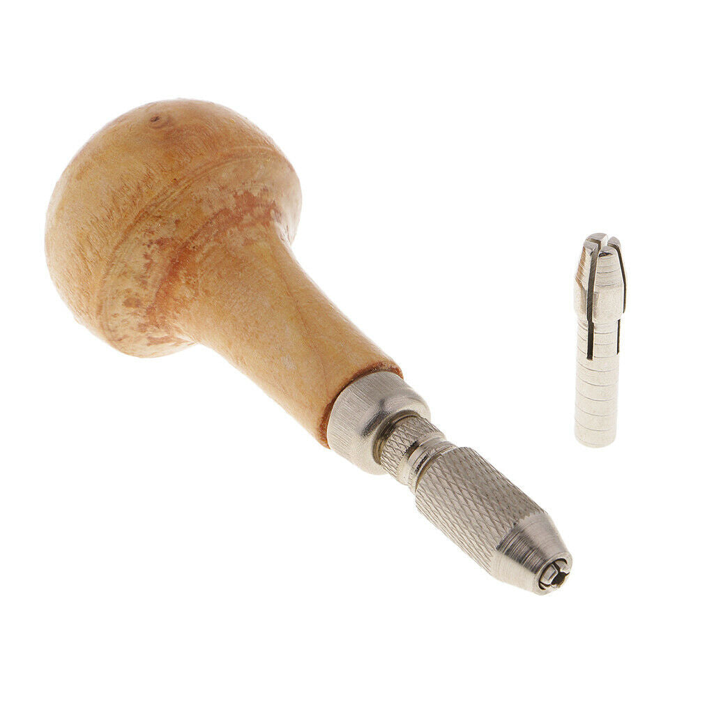 Jewelers Pin Vise Wooden Handle Twisting Hand Twist Drill for Woodworking