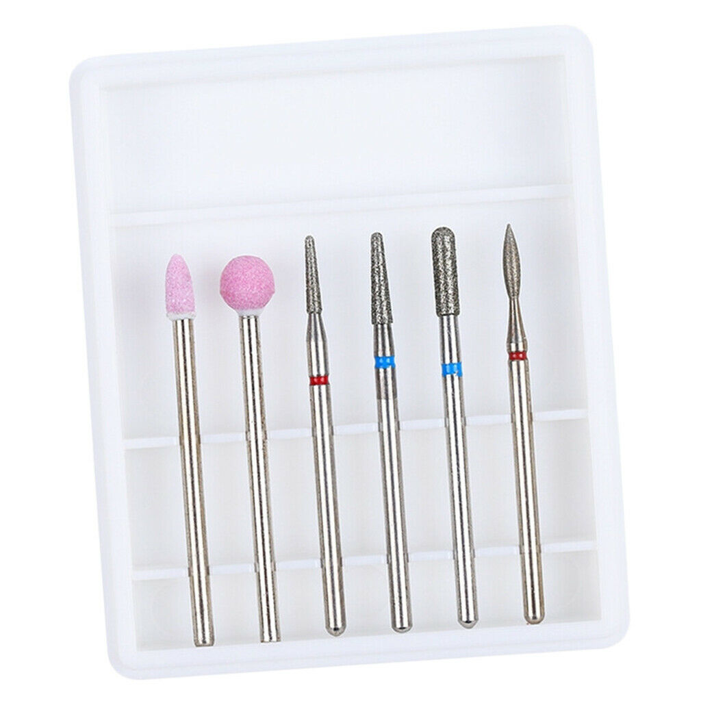 6pcs Carbide Electric Nail Art Filing Drill Bits Grinding Polishing Head 11
