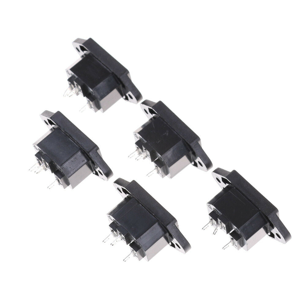 5X 3P IEC 320 C14 Male Plug Panel Power Inlet Sockets Connectors AC 250V 10A M!