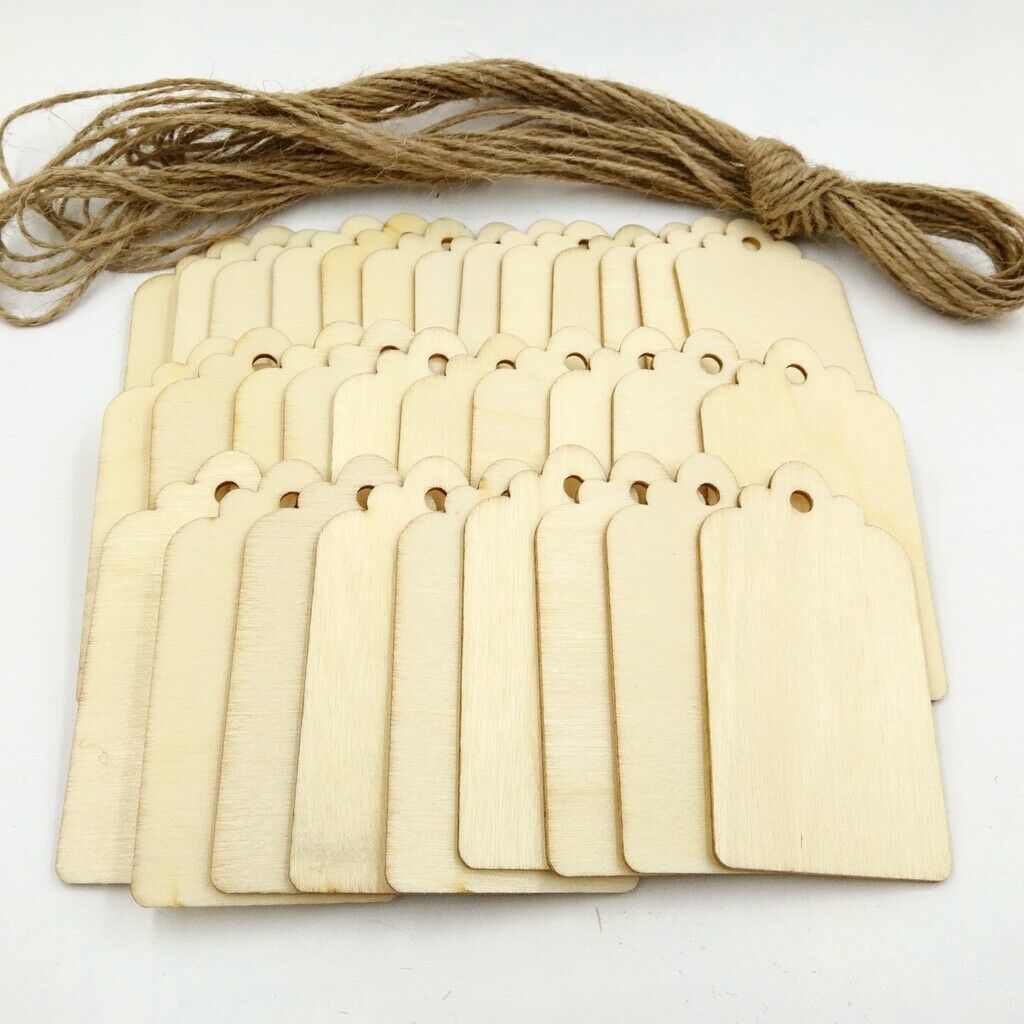 100pcs Unfinished Wood Embellishments Hanging Ornaments Wedding Party Decor