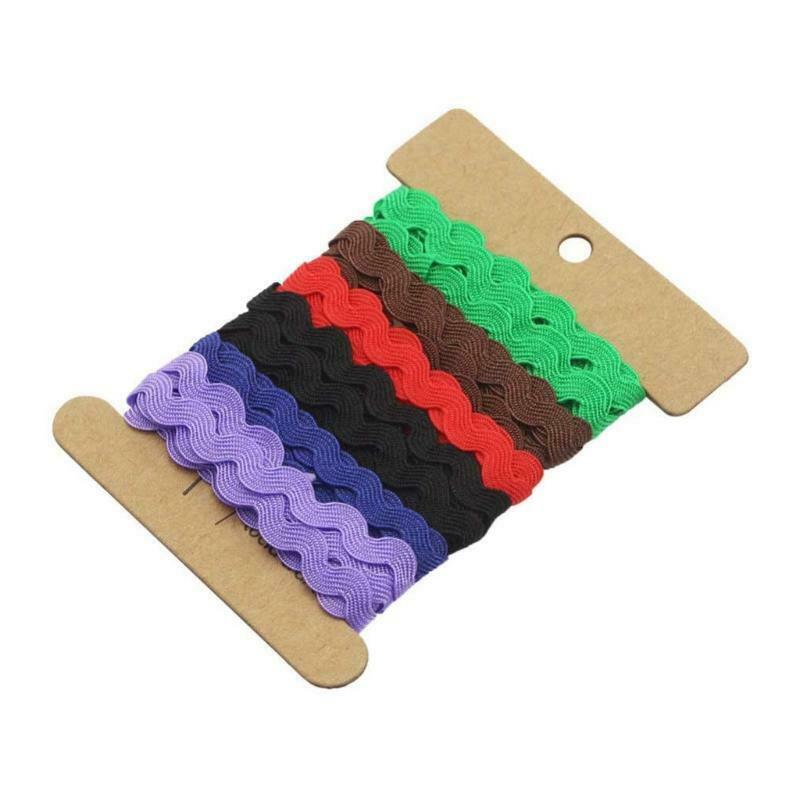 2 Rolls 5mm Colorful Wave Zig-Zag Woven Trim Polyester Ribbons for DIY Crafts