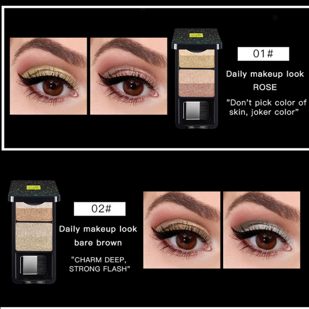 Double Color Makeup Matte Warm Eyeshadow Palette Cosmetic  Glitter - Red abd