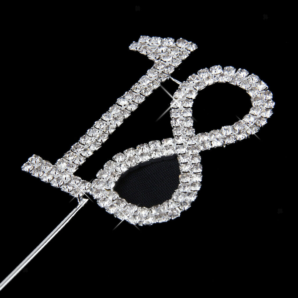 Rhinestone Princess Crown Headband Tiara & 18th Birthday Party Cake Topper