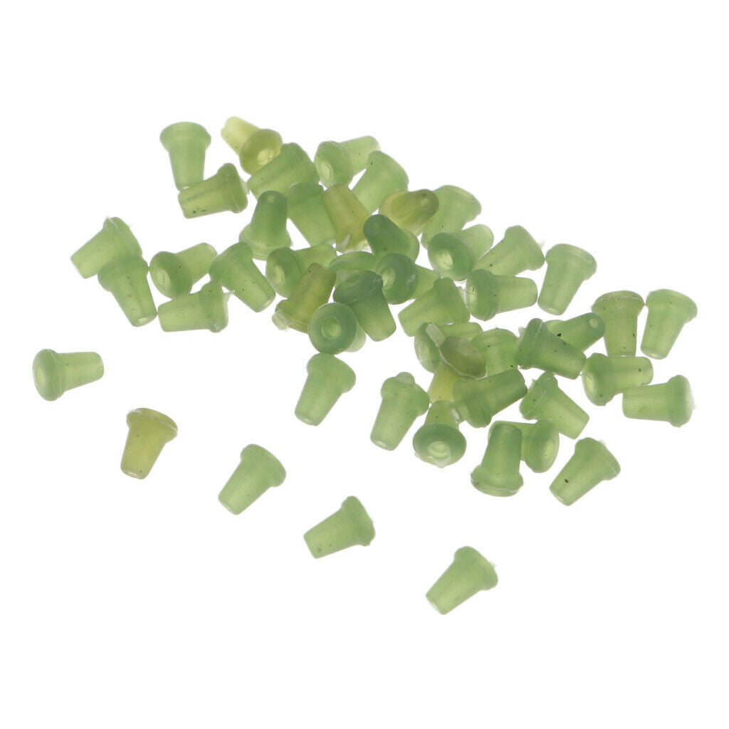 50pcs Carp Fishing Rubber Hook Stopper On Sliding Hooks Holder Buffer Beads