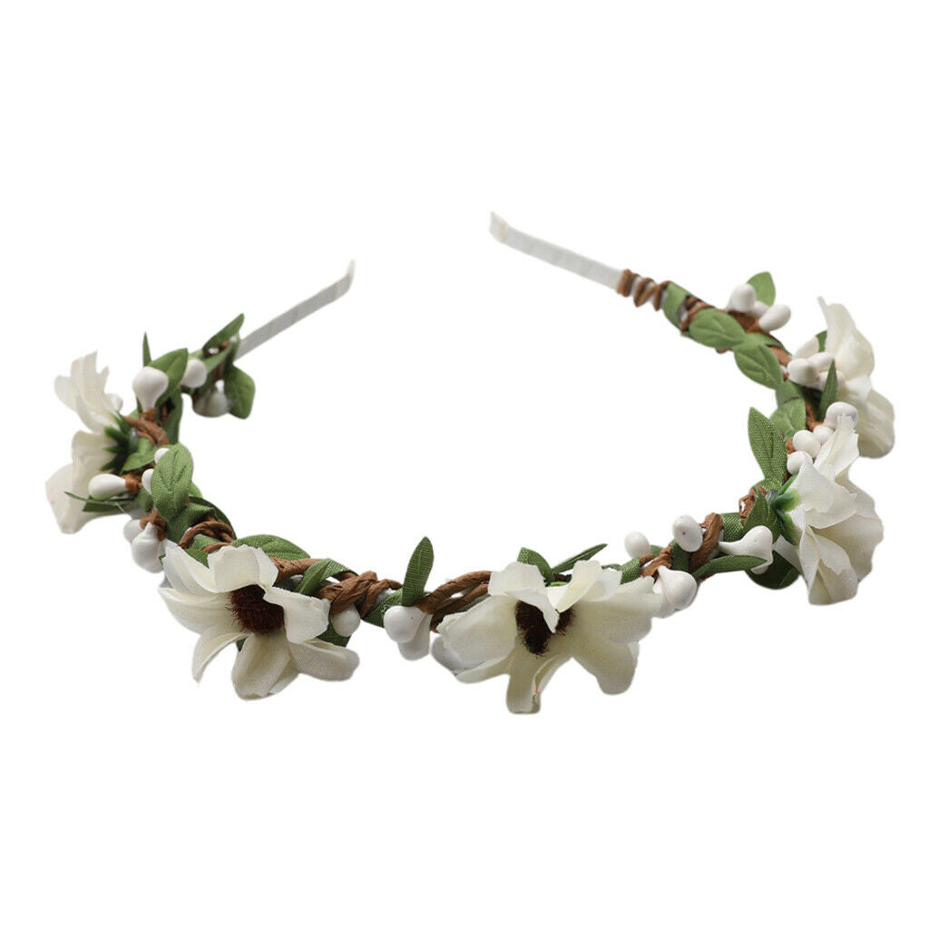 Flower berry Hairwear Headband bridal wedding floral hairhoop  beige