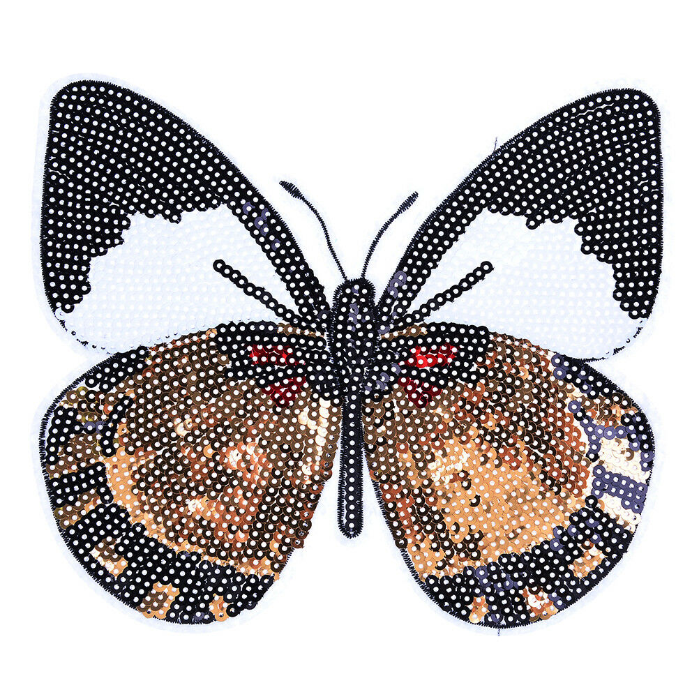 1pc butterfly reversible sequined sew on patches for clothes handmade di.l8