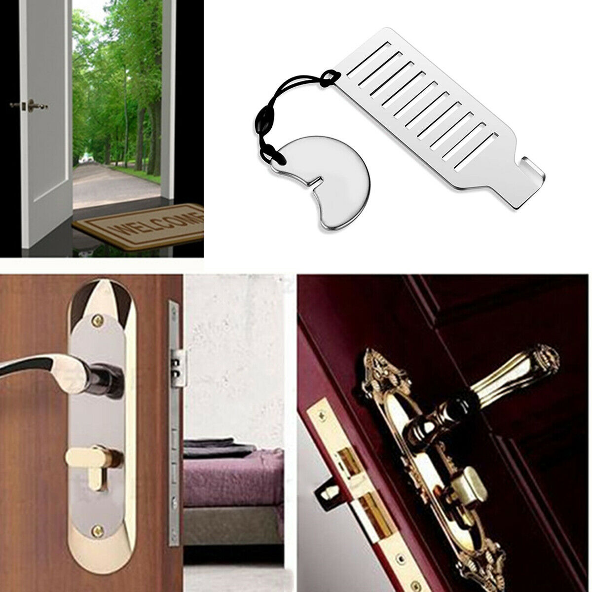 Portable Travel Door Lock Punch-free Home Hotel Apartment Security Door Lock