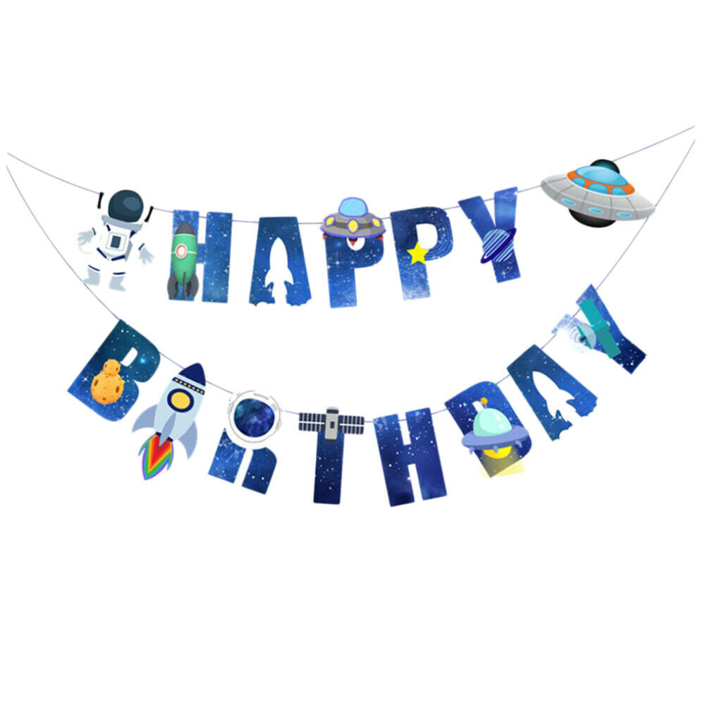 Outer Theme Banner Banner Kids Childern Baby Shower Bunting Banner Decor