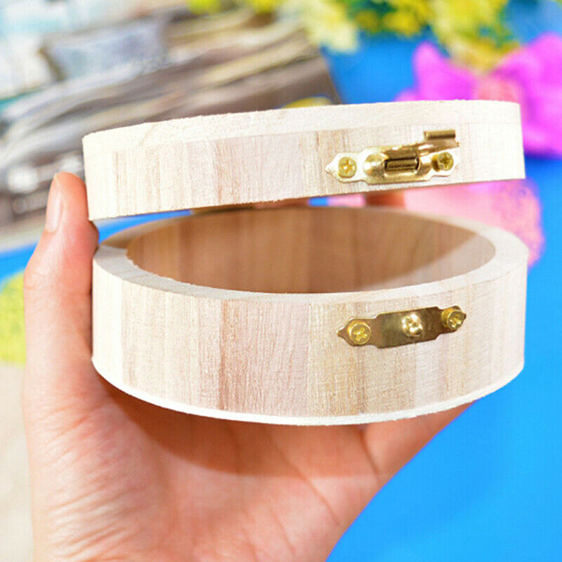 1PC Boutique Gift Wooden Box Jewerly Storage Gift Box Storage Wooden RoundDD