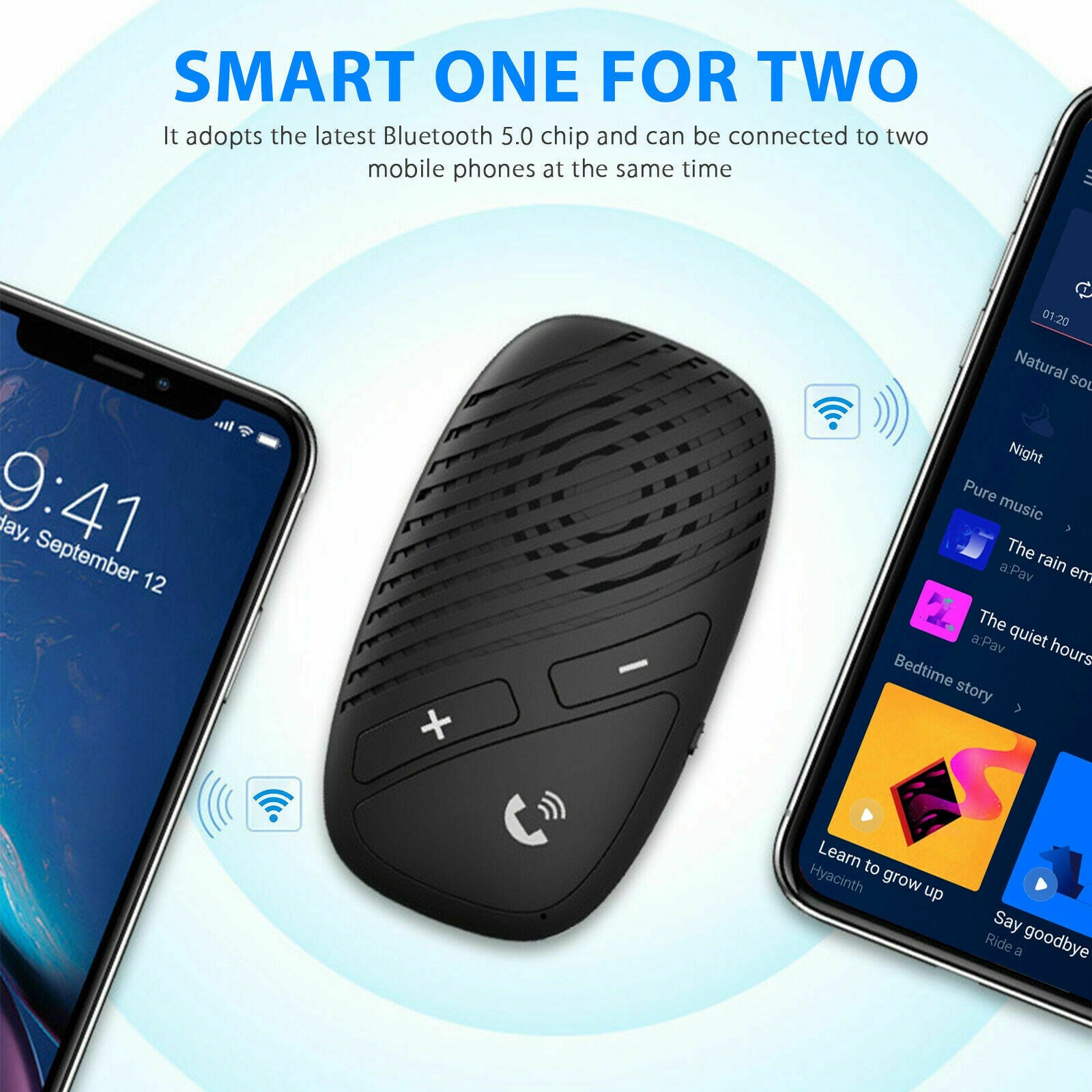 Sun Visor Wireless Bluetooth 5.0 Phone Hands Free Car Kit Speakerphone Speaker