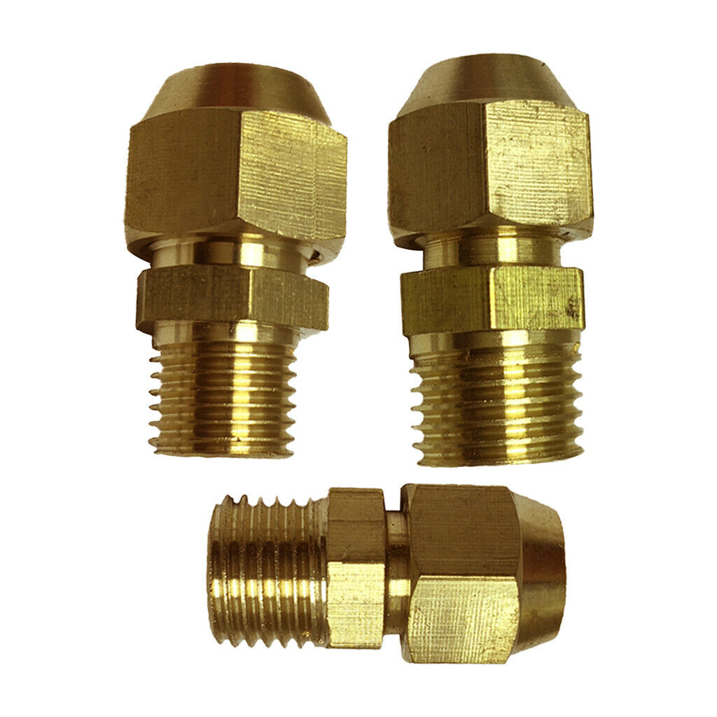 2 Pcs 1/4in Male Threaded Straight Connector Adapter Compression Plumbing