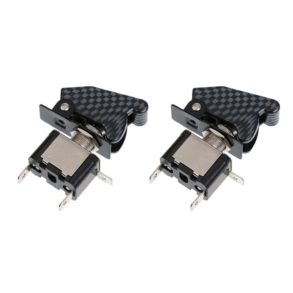 Pair 12V 20A Universal Car Truck Boat RV Toggle Rocker Switch Red LED Light
