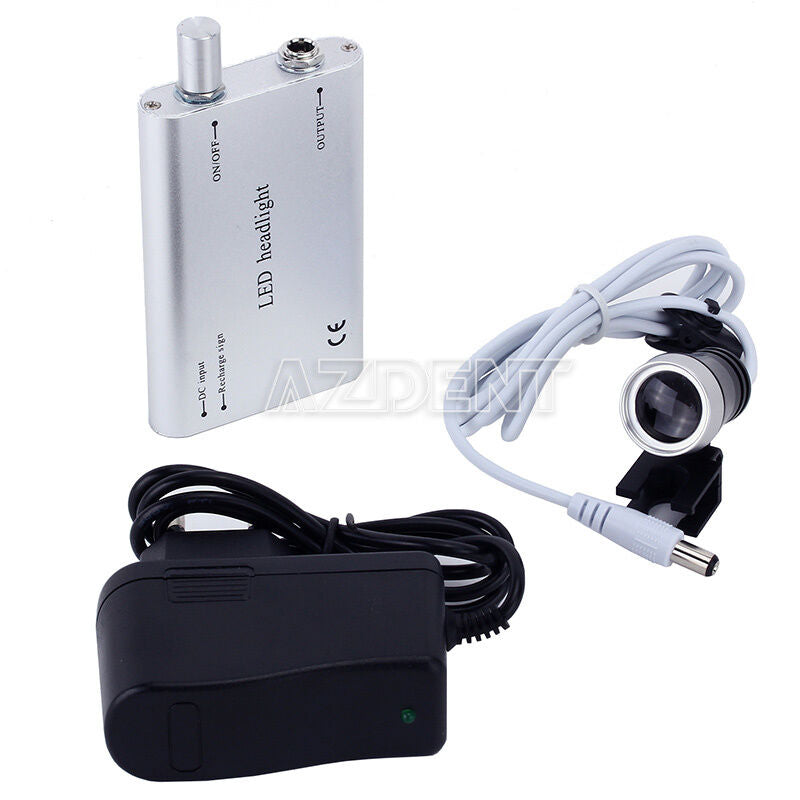 Portable LED Head Light Lamp+Surgical 3.5X Dental Medical Binocular Loupe AZDENT