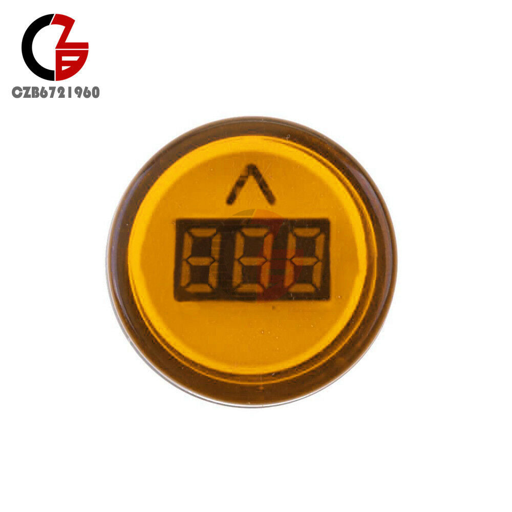 Mini Yellow 22mm LED AC60-500V Voltmeter Voltage Meter Indicator Pilot Light DIY