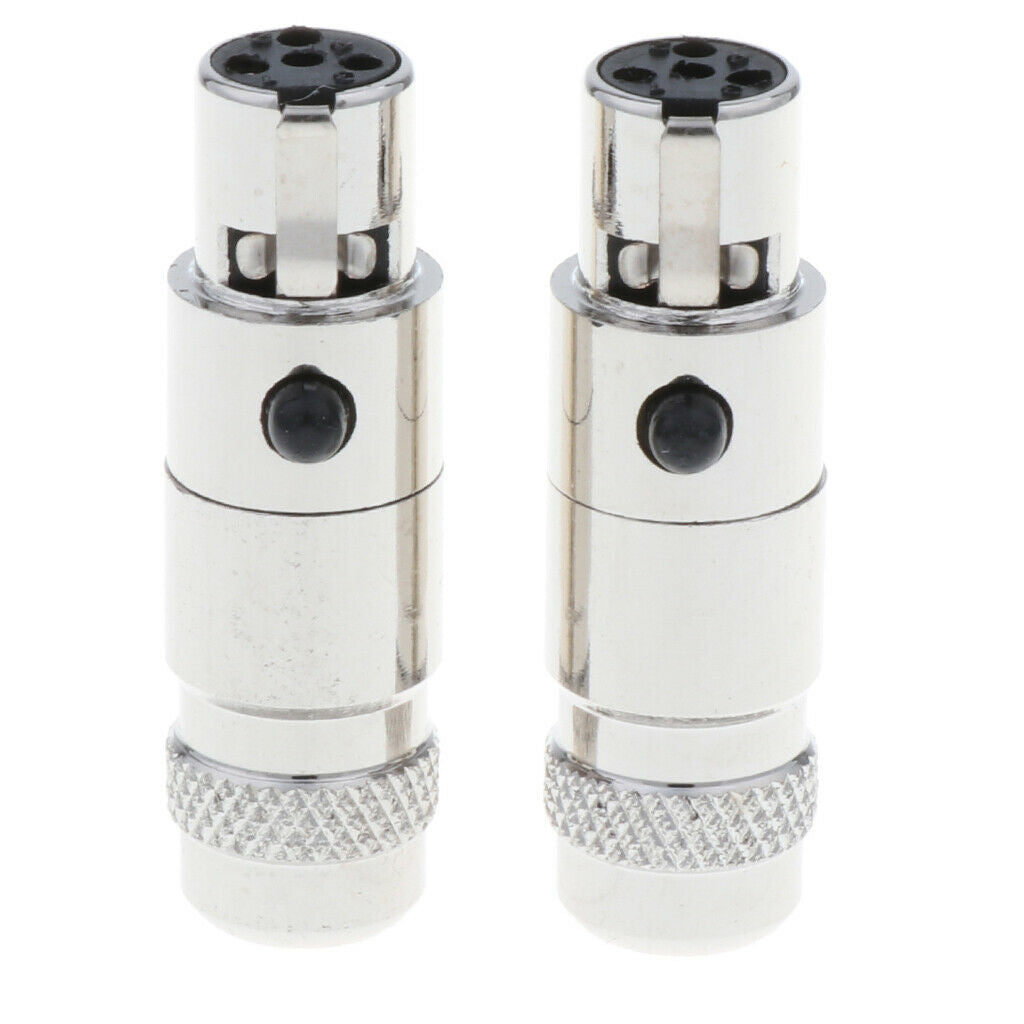 1 Pair(2 Packs) 4-Pin Mini XLR 5mm Socket Head Female Audio   Connector Set