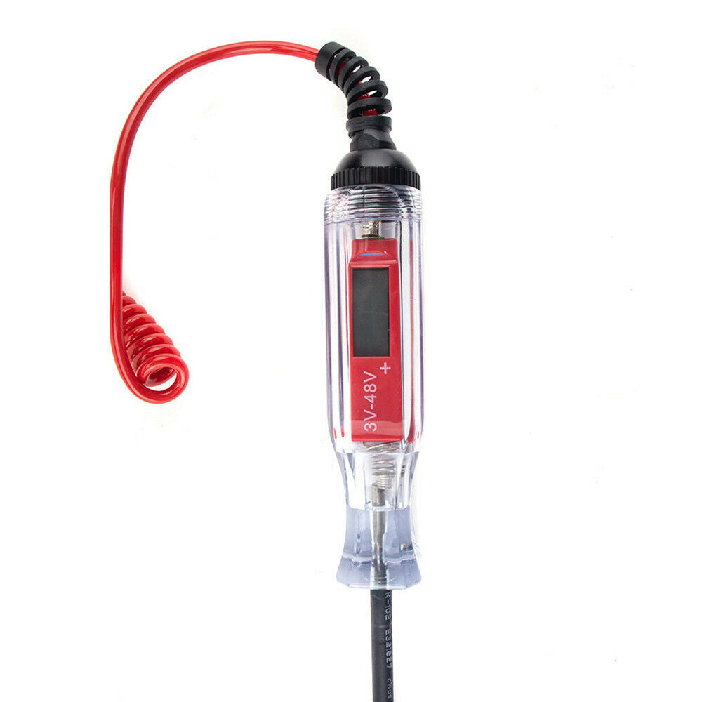 Car Truck Low Voltage Light Tester 3-48V Digital LCD Circuit Tester  Spring Wire