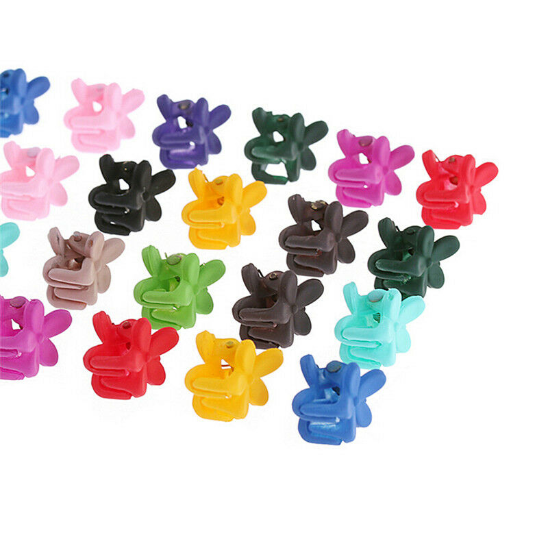 30X Mix Colored Girls Kids Baby Mini Flower Hair Claw Jaw Clips Hair Accessor SJ